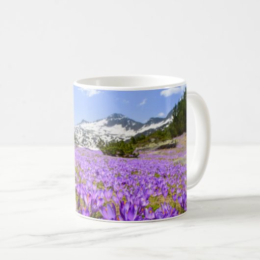 花 | Crocus Pirin Mountain Park Bulgia コーヒーマグカップ (正面右)