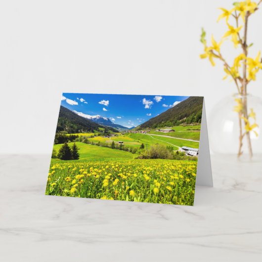 花 | Dandelion Canton of Grisons，スイス カード (黄色い花)
