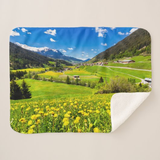 花 | Dandelion Canton of Grisons,スイス シェルパブランケット (正面(横))