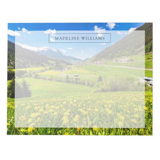 花 | Dandelion Canton of Grisons，スイス ノートパッド (正面)