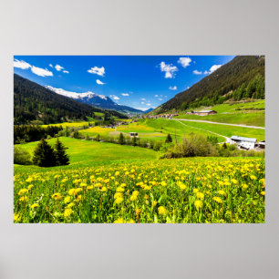 花 Dandelion Canton of Grisons,スイス ポスター