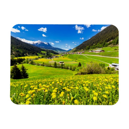 花 | Dandelion Canton of Grisons,スイス マグネット (横)