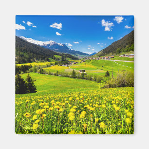 花 Dandelion Canton of Grisons,スイス マグネット