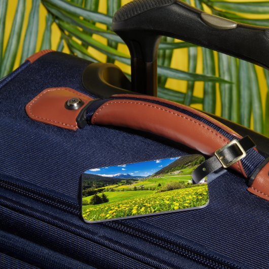 花 | Dandelion Canton of Grisons，スイス ラゲッジタグ (正面インサイチュ3)