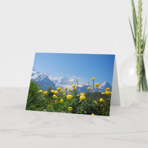 花   Eiger Monch Swiss Alps カード
