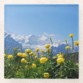花 | Eiger Monch Swiss Alps ガラスコースター (正面)