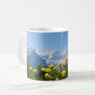 花 Eiger Monch Swiss Alps コーヒーマグカップ
