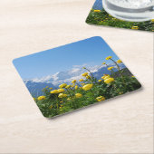 花 | Eiger Monch Swiss Alps スクエアペーパーコースター (アングル)