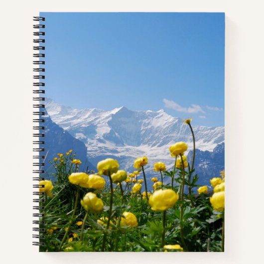 花 | Eiger Monch Swiss Alps ノートブック (正面)
