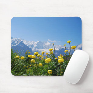 花 Eiger Monch Swiss Alps マウスパッド