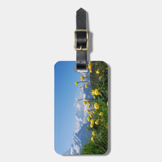 花 | Eiger Monch Swiss Alps ラゲッジタグ (正面縦)