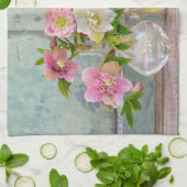 花 | Hellebores in Vases キッチンタオル (折り畳み)