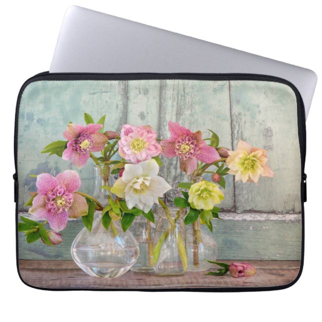 花 | Hellebores in Vases ラップトップスリーブ (正面)