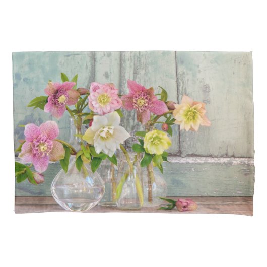 花 | Hellebores in Vases 枕カバー (正面)