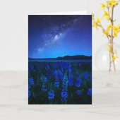花 | Lupines Blooming at Night Lake Tekapo カード (黄色い花)