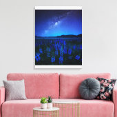 花 | Lupines Blooming at Night Lake Tekapo キャンバスプリント (インサイチュ (リビング))