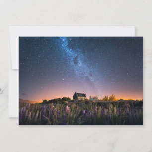 花 Lupines Blooming Lake Tekapo New Zealand サンキューカード