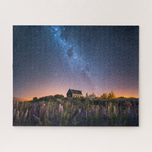 花 Lupines Blooming Lake Tekapo New Zealand ジグソーパズル