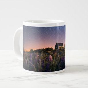 花 Lupines Blooming Lake Tekapo New Zealand ジャンボコーヒーマグカップ