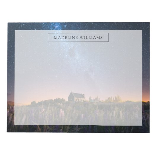 花 | Lupines Blooming Lake Tekapo New Zealand ノートパッド (正面)