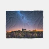 花 | Lupines Blooming Lake Tekapo New Zealand フリースブランケット (正面(横))