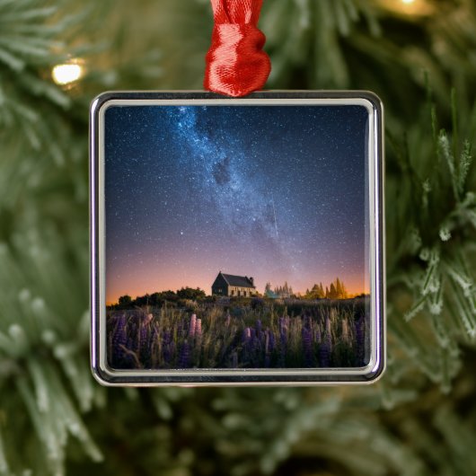 花 | Lupines Blooming Lake Tekapo New Zealand メタルオーナメント (ツリー)