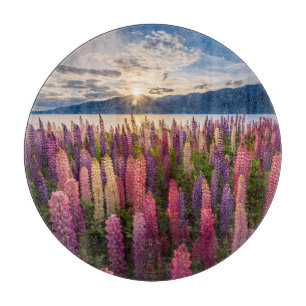 花 Lupines New Zealand カッティングボード