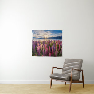 花 Lupines New Zealand タペストリー