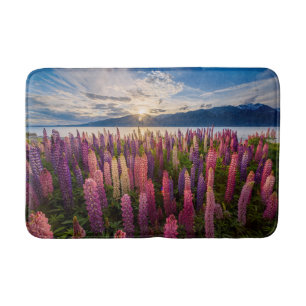 花 Lupines New Zealand バスマット