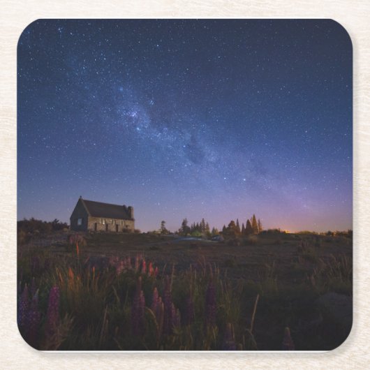 花 | Milky Wayニュージーランド スクエアペーパーコースター (正面)
