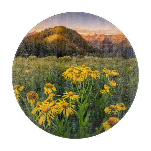 花 Mountain Meadow Crested Butte Colorado カッティングボード (正面)