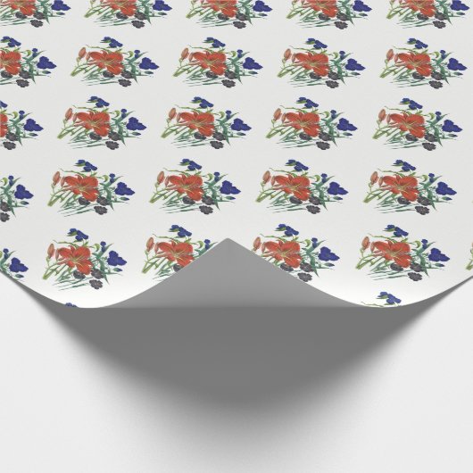 花 – NavyBlue - TRANS - Fl8878 - 024 ラッピングペーパー (角)