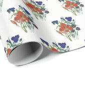 花 – NavyBlue - TRANS - Fl8878 - 024 ラッピングペーパー (ロールコーナー)