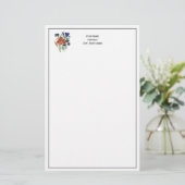 花 – NavyBlue - TRANS - Fl8878 - 024 便箋 (スタンド正面)