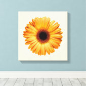 花 | Orange Gerbera キャンバスプリント (インサイチュ (ウッドフロア))