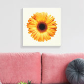 花 | Orange Gerbera キャンバスプリント (インサイチュ (リビング))