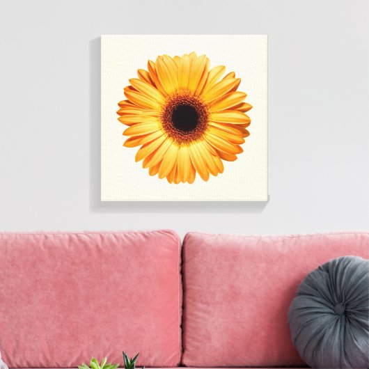 花 | Orange Gerbera キャンバスプリント (インサイチュ (リビング))