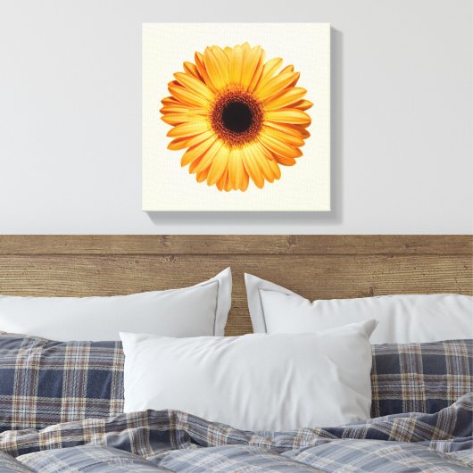 花 | Orange Gerbera キャンバスプリント (インサイチュ (寝室))