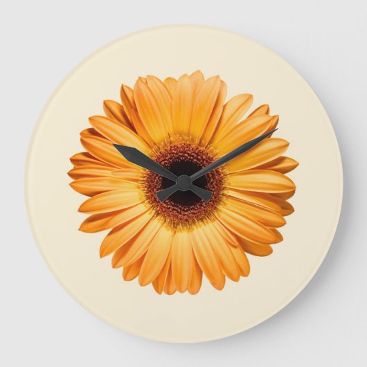 花 | Orange Gerbera ラージ壁時計 (正面)