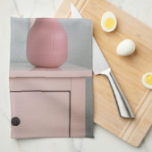 花 | Pink Roses on Nightstand キッチンタオル (四つ折り)