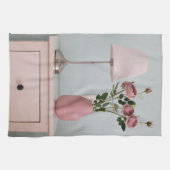 花 | Pink Roses on Nightstand キッチンタオル (横)