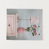 花 | Pink Roses on Nightstand タペストリー (正面(横))