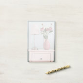 花 | Pink Roses on Nightstand ポストイット (デスク上)
