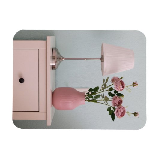 花 | Pink Roses on Nightstand マグネット (横)