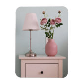 花 | Pink Roses on Nightstand マグネット (縦)