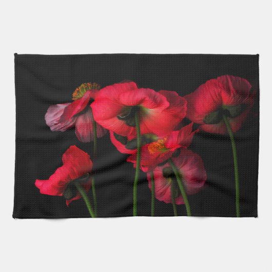 花 | Red Poppies キッチンタオル (横)