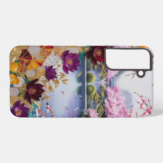 花 SAMSUNG GALAXYケース (裏面横)