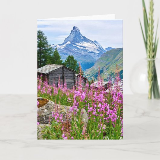 花 Summer Matterhorn Switzerland カード (正面)