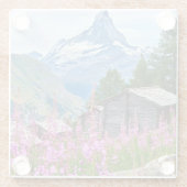 花 Summer Matterhorn Switzerland ガラスコースター (裏面)