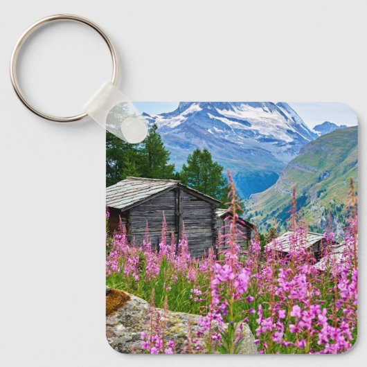 花 Summer Matterhorn Switzerland キーホルダー (正面)